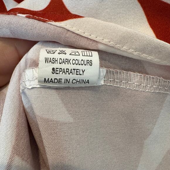 Boutique Rust Floral Sleeveless Tiered V-Neck Knee Length Dress Large - Picture 8 of 11